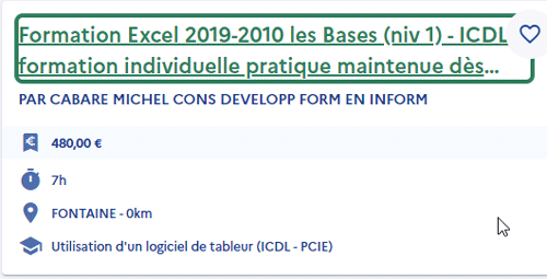 cabare michel conseil excel moncompteformation.gouv.fr