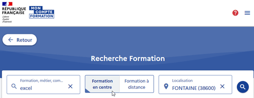 recherche excel formation en centre fontaine 38600 moncompteformation.gouv.fr